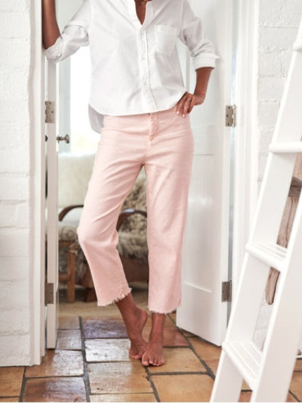 Frank and Eileen Kinsale Pants, Italian Performance Linen in Vintage Rose